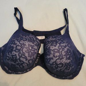 Cacique Navy Blue Lightly Lined T-Shirt Bra with Lace 44DD